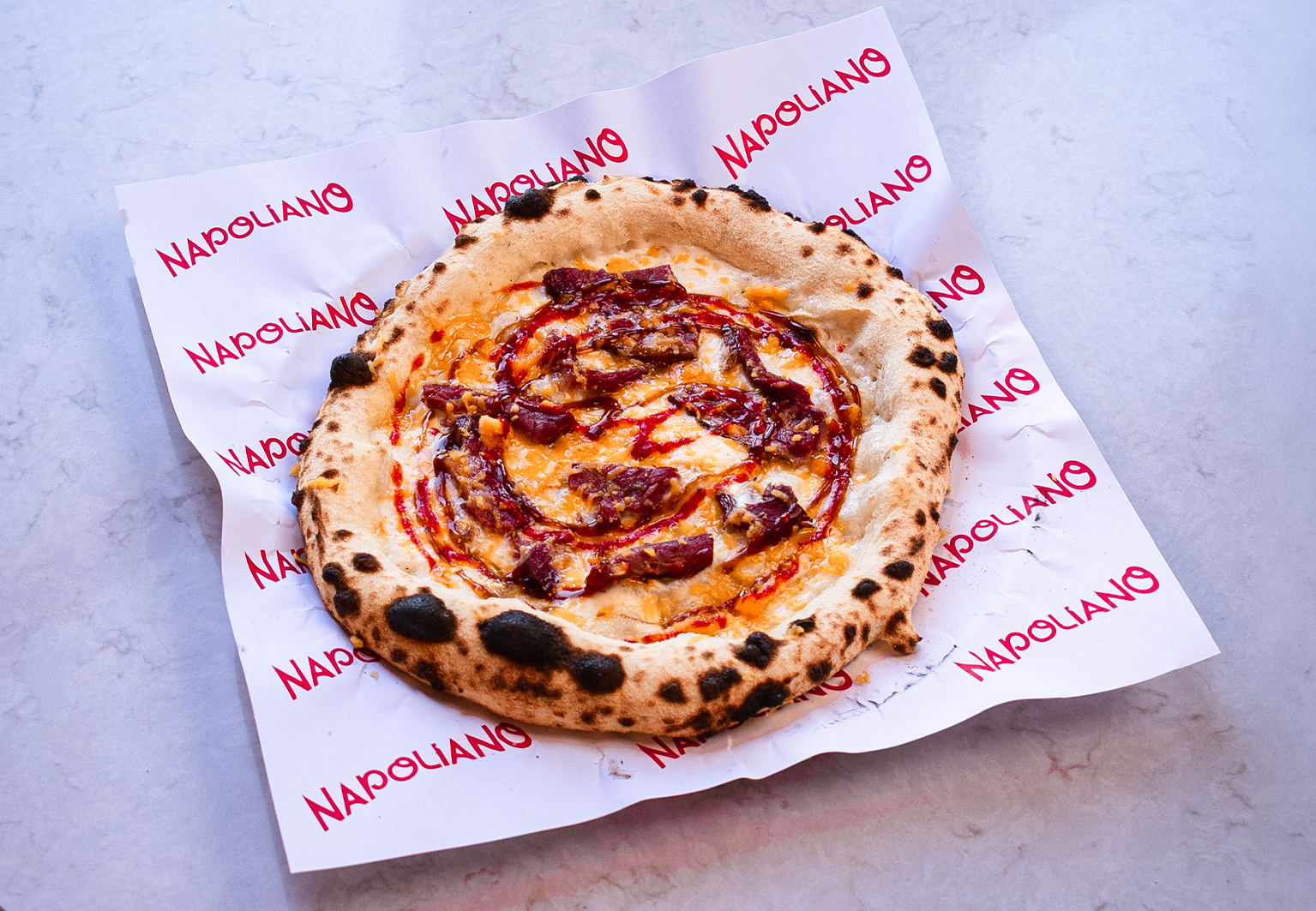 Pastrami pizza